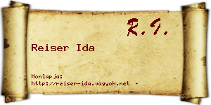 Reiser Ida névjegykártya
